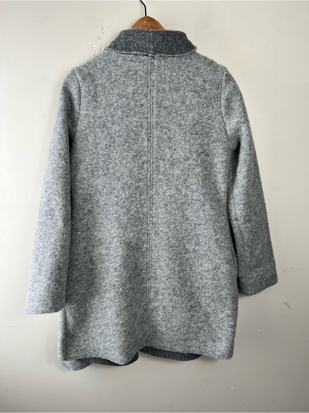 Marisa & Marie Open Front Cardigan Coat Wool Blend Made In Italy Size Small Grey - Picture 2 of 10